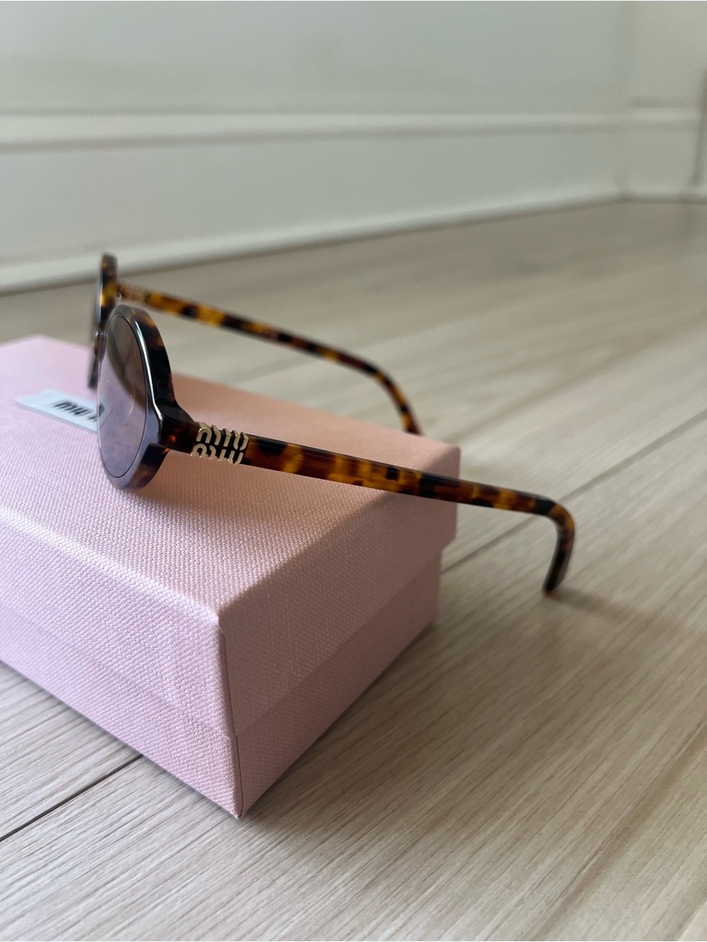 Miu Miu Tortoiseshell Oval Sunglasses with Brown Lenses - Picture 5 of 8